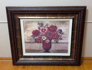 lot 31 image: Large Framed Rose Print by Kimberly Poloson