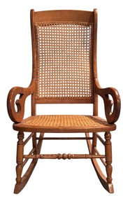 lot 75 image: Vintage Cane Rocking Chair