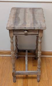 lot 41 image: Weathered Vintage Wood Accent Table