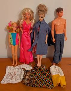 lot 148 image: Vintage Barbies, Skipper and Ken Doll