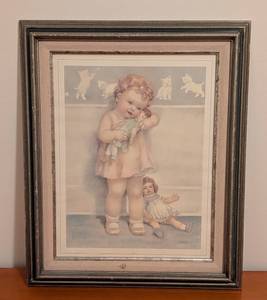 lot 150 image: Framed Vintage Bessie Pease Gutmann Print