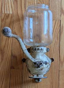 lot 158 image: Vintage Cast Iron Wall Mount Coffee Grinder