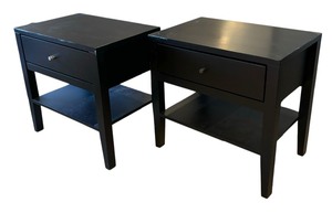 lot 12 image: Two Wood Castle Side Tables  Nightstands