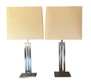 lot 81 image: Pair of Lovely Chrome Based Lamps