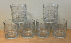 lot 89 image: Six Anchor Hocking Tartan Lowball Glasses