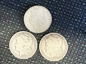lot 21 image: 1899 O, 1900 O & 1901 S Morgan Dollars
