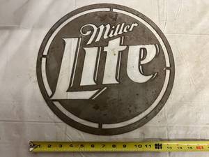 lot 44 image: Miller Lite Laser Cut Metal Sign