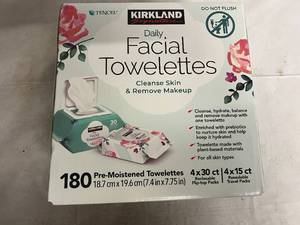 lot 120 image: 180ct Pack of Kirkland Facial Towelettes