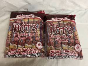 lot 123 image: 2 x 10ct Bags of Manzela Crunchy Hot Peanuts