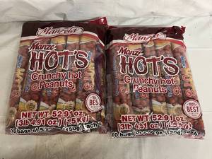 lot 125 image: 2 x 10ct Bags of Manzela Crunchy Hot Peanuts