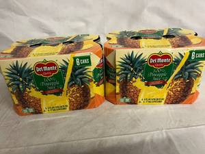lot 166 image: 3 x 6ct of Del Monte 100% Pineapple Juice