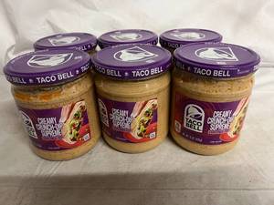 lot 208 image: 6 Jars of Taco Bell Creamy Crunch - Dip Supreme