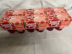 lot 235 image: 6 x 4ct Snack Pack Strawberry Jello