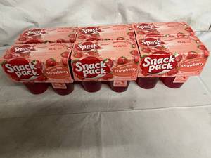 lot 237 image: 6 x 4ct Snack Pack Strawberry Jello