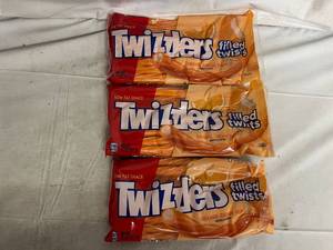 lot 251 image: 3 Packs of Twizzlers Filled Twists - Orange Cream Pop