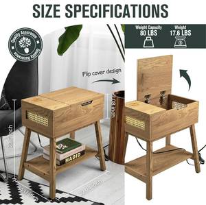 lot 37 image: Tatozai Side Table with Charging Station