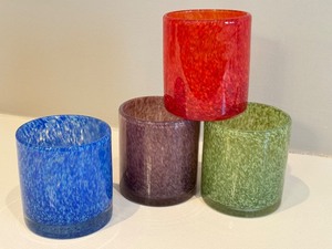 lot 35B image: Four Art Glass Candle Holders