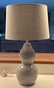 lot 23 image: Stylish Gray Ceramic Table Lamp