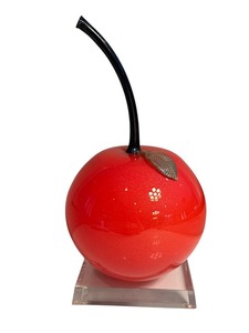lot 6 image: Hand Blown Art Glass Cherry Sculpture