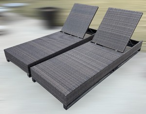 lot 11 image: Pair of Adjustable Patio Chairs  Pair of Sun Loungers