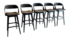 lot 29 image: Set of Five Stanley Furniture Bar Stools