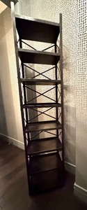 lot 50 image: Stylish Tall Black Shelving Unit