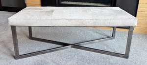 lot 12A image: Stylish Hide Upholstered Bench