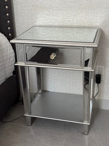 lot 66 image: Mirrored Bedside Table