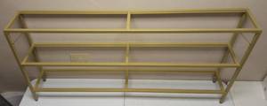 lot 38 image: MAHANCRIS  Console Table 9.4D x 63W x 31.5H (3 Shelves High) NEW