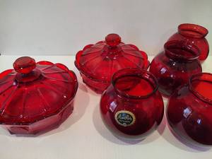 lot 7 image: Vintage Ruby Red Glassware - Fostoria