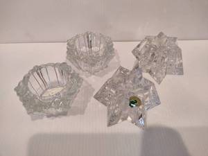 lot 49 image: Two sets of Crystal Candle Holders
