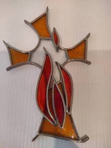 lot 26 image: Cross Stained Glass Suncatcher