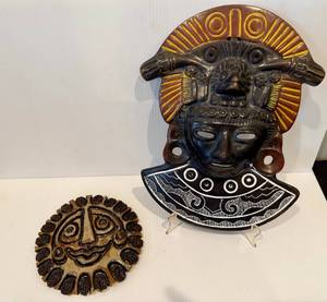 lot 74 image: Mexican Mask Wall Hangings