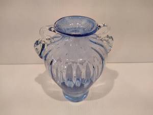 lot 56 image: Anfora Blue Blown Glass Vase