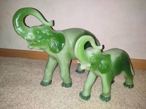 lot 51 image: Two Jadite () Elephants