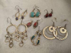 lot 108 image: Lot of Assorted Silver Earrings - Stamped 925Sterling