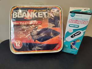 lot 129 image: Car Blanket & Heating Pad New in Box