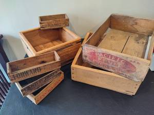lot 138 image: Lot of Asst Old Wooden Boxes