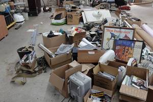 lot 533 image: Large Assortment of Items - Vintage Tow Mirrors, Advertising, Vents, Weather Stripping, Motors