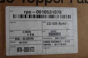 lot 450 image: Solera Universal Slide Topper Replacement Fabric - 50 x 48 - Black