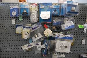lot 336 image: Assorted RV Water Accessories - Handles, Hatches, Caps, Strainers, Inlets