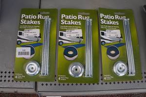 lot 110 image: 3 Packs of Patio Rug Stakes