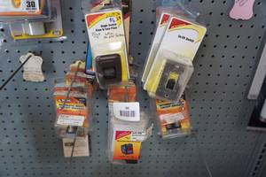 lot 86 image: Assorted RV Electrical Products -Base & Face Plates, OnOff Switches, Circuit Breakers