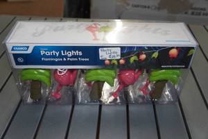 lot 214 image: Camco Flamingo & Palm Tree IndoorOutdoor 10-Light Set