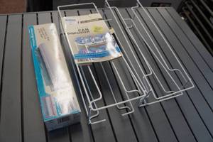 lot 227 image: Mounted Plastic Wrap Dispenser with 2 Can Dispensers