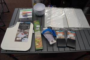 lot 230 image: Assorted Camping Accessories -Bowls, Cup Holders, Cutting Boards