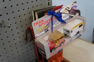lot 246 image: 2 Magnetic ChessChecker Boards, Magnetic Chinese Checkers, and Tran Sporter Die Cast Set