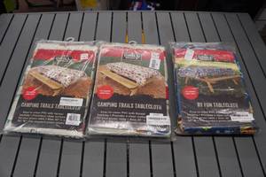 lot 250 image: 3 Camping Tablecloths