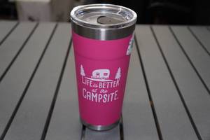 lot 275 image: Camco Stainless Steel 20oz Tumbler -Pink