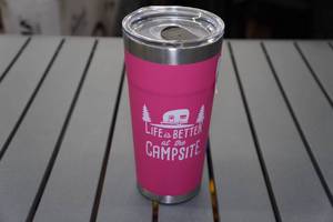 lot 273 image: Camco Stainless Steel 20oz Tumbler -Pink